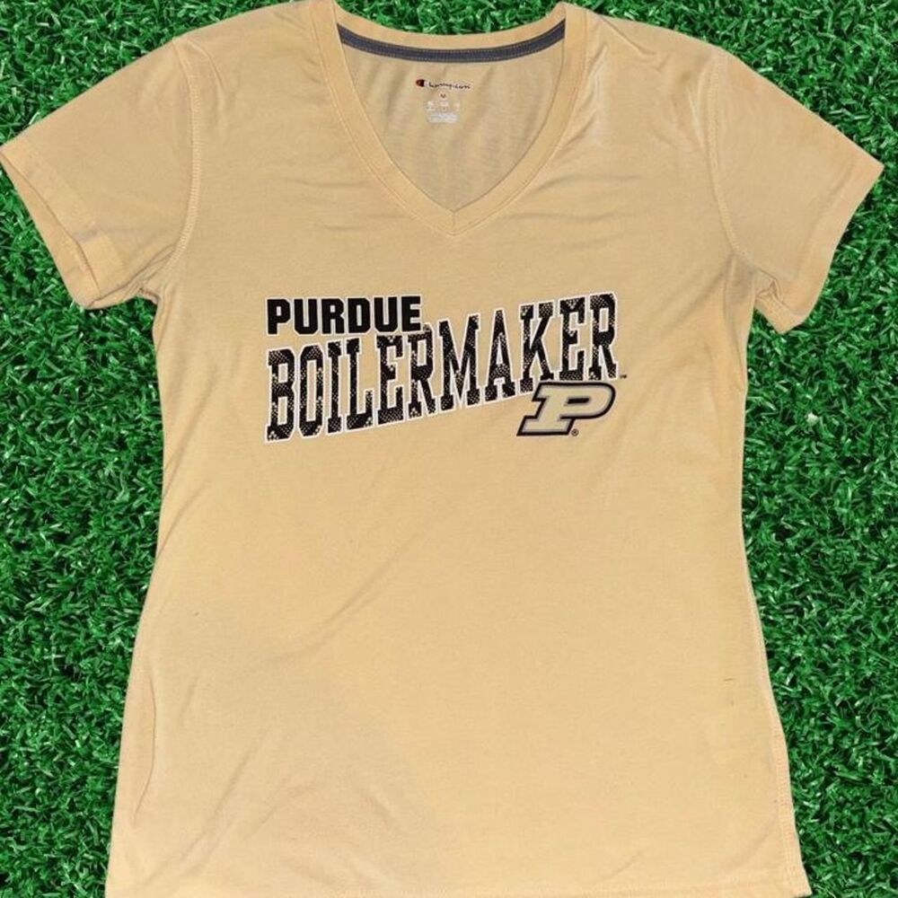 Champion Purdue Boilermakers cream t-shirt size M #college #boilermakers